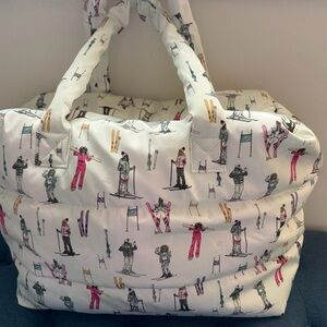 Betsey Johnson weekender with ski girl print